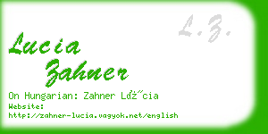 lucia zahner business card